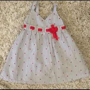 Janie And Jack gray seersucker dress 6-12mo